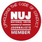 electronic nuj badge red